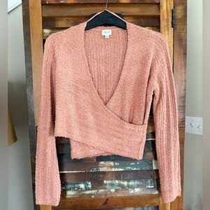 Le Lis Blush V-Neck Wrap Sweater